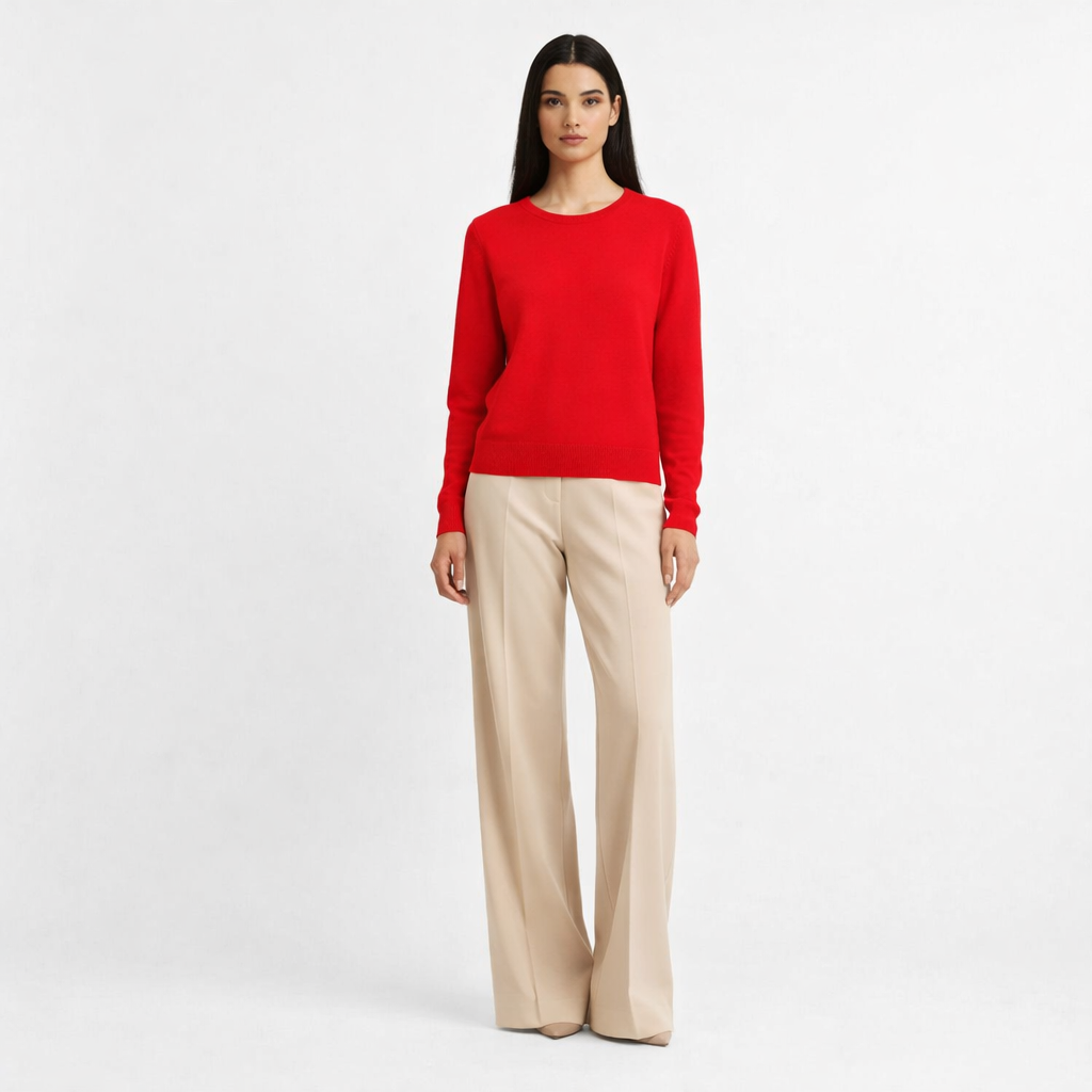 Pull Col Rond cachemire femme rouge - seconde main Revivr