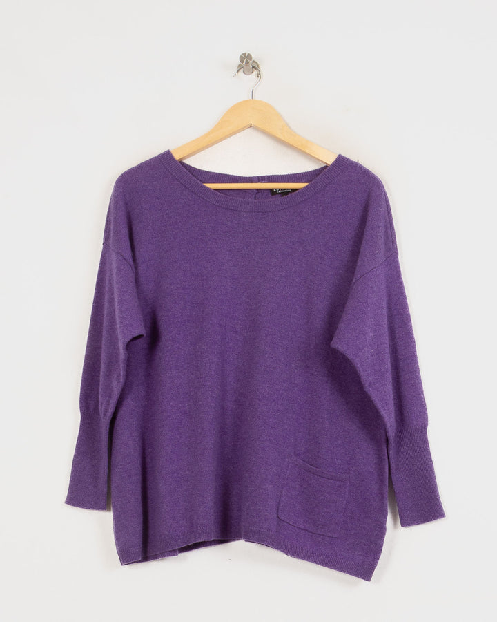 Pull Col Rond cachemire femme violet - seconde main Revivr (vue 3)