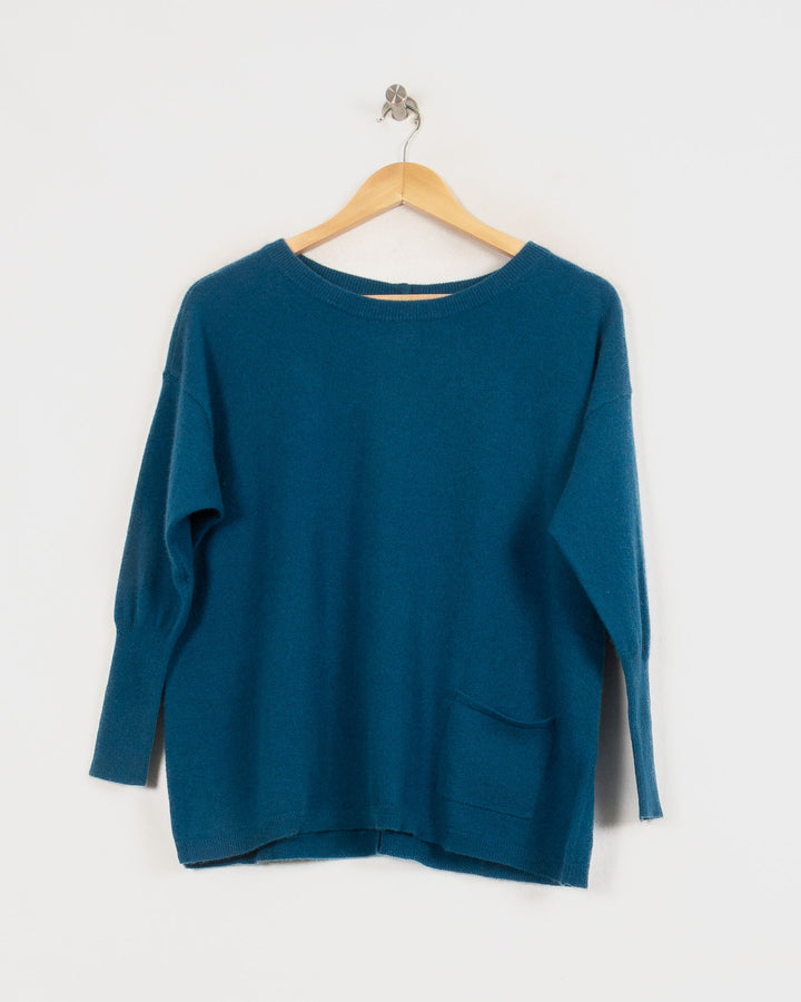 Pull Col Rond cachemire femme bleu - seconde main Revivr (vue 3)