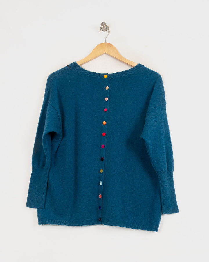 Pull Col Rond cachemire femme bleu - seconde main Revivr (vue 4)