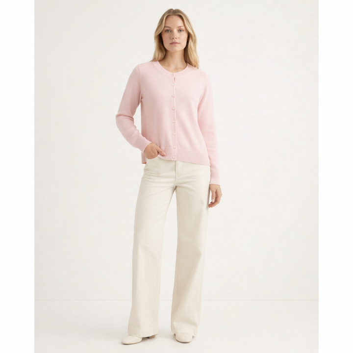 Pull Col Rond cachemire femme rose - seconde main Revivr