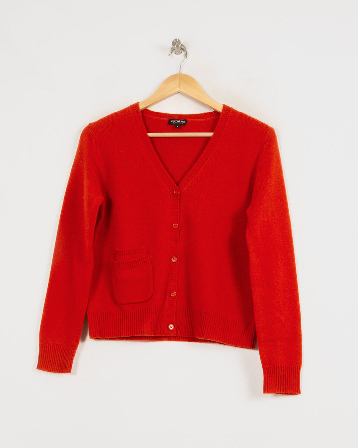 Cardigan cachemire femme orange - seconde main Revivr (vue 3)