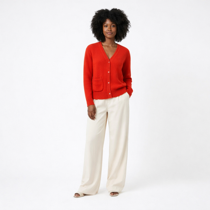 Cardigan cachemire femme orange - seconde main Revivr