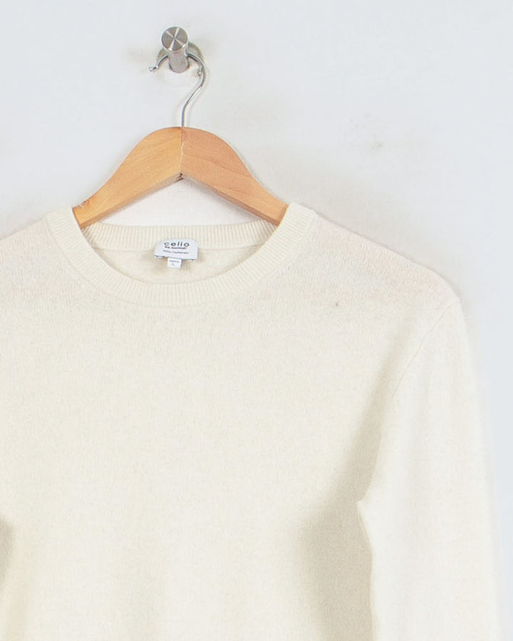 Pull Col Rond cachemire femme beige - seconde main Revivr (vue 2)