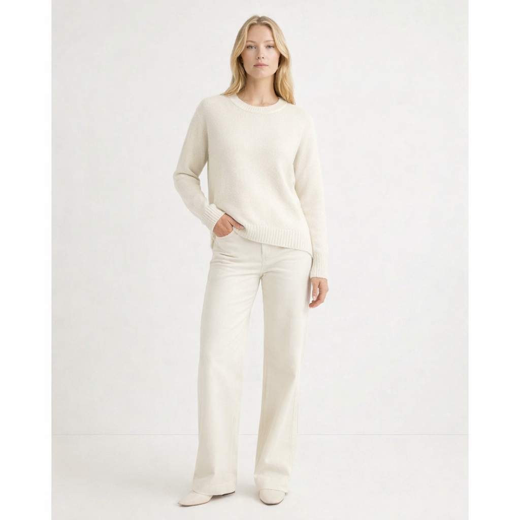 Pull Col Rond cachemire femme beige - seconde main Revivr