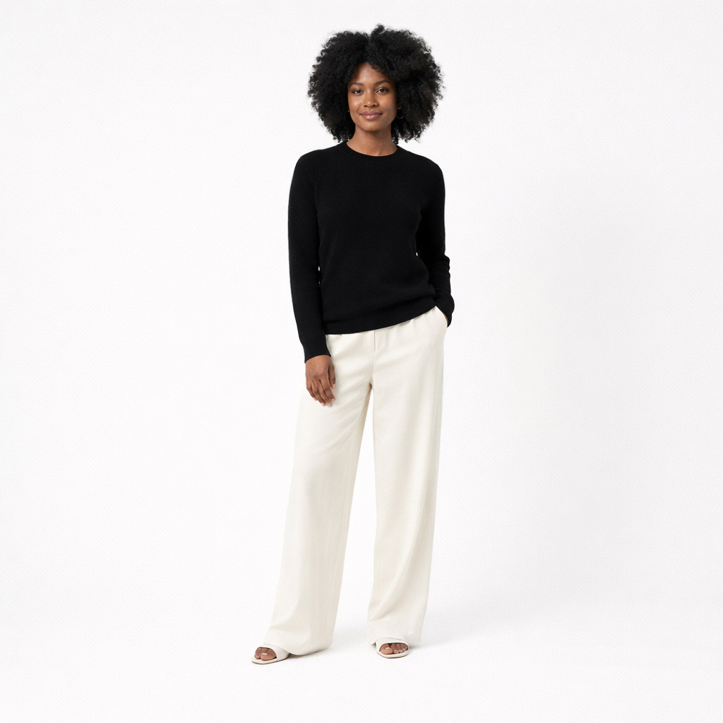 JUST CASHMERE COL ROND NOIR