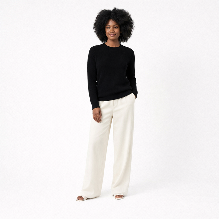 JUST CASHMERE COL ROND NOIR
