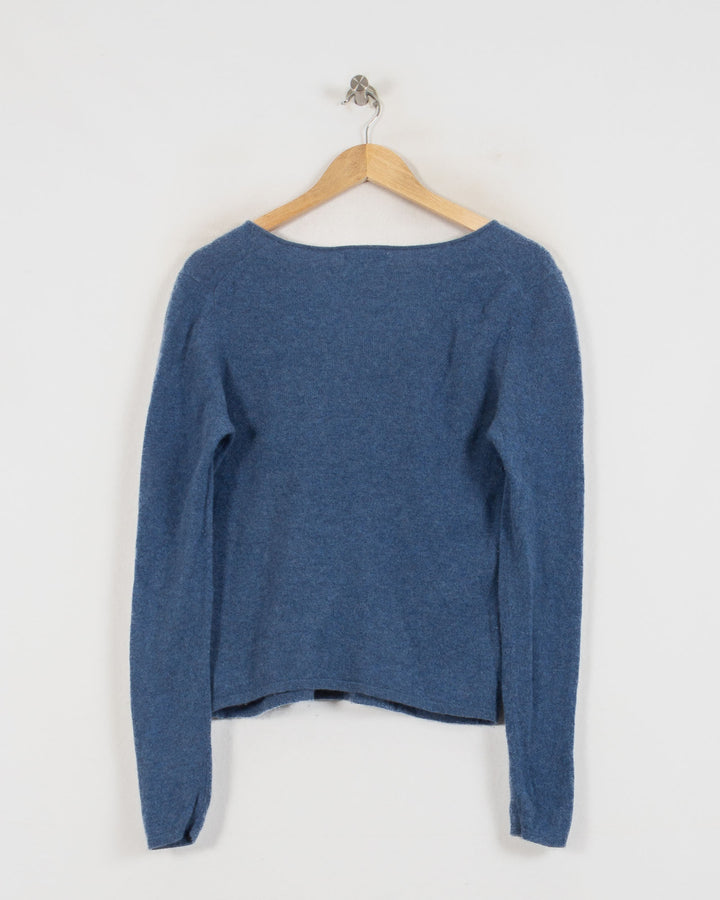 JUST CASHMERE COL V BLEU