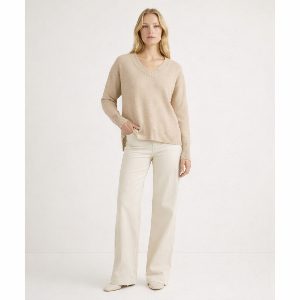 AUTRES COL V BEIGE