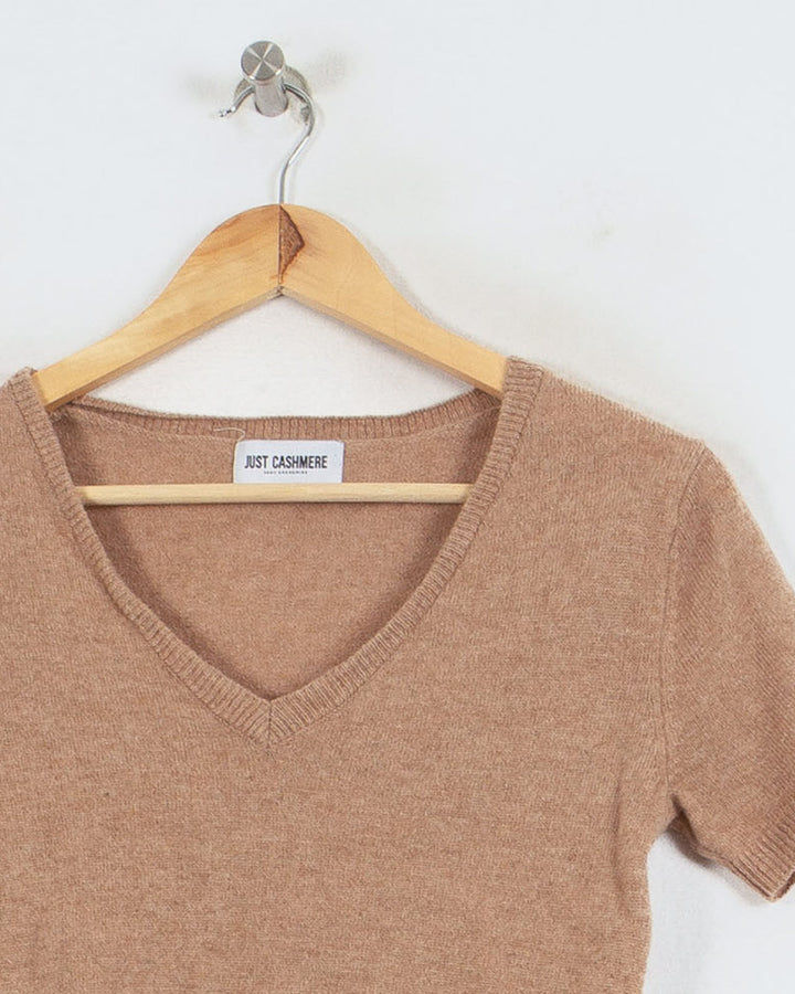 JUST CASHMERE COL V BEIGE