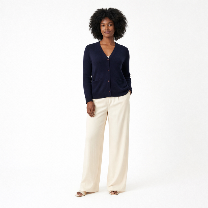 Cardigan cachemire femme bleu Agnes B - seconde main Revivr