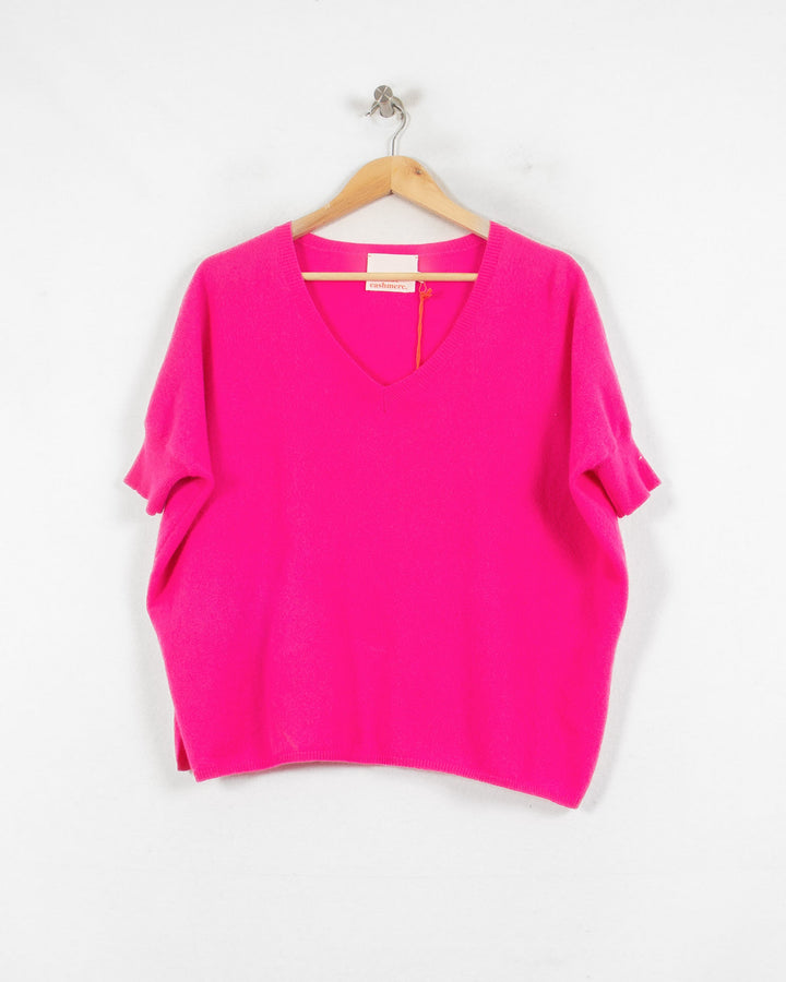 Pull Col V cachemire femme rose Absolut Cashmere - seconde main Revivr (vue 3)