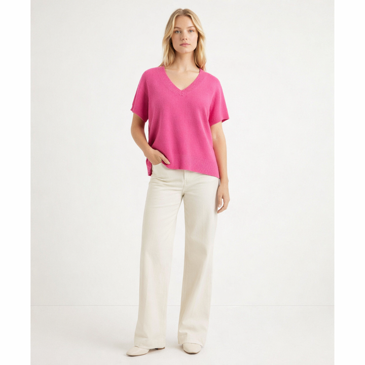 Pull Col V cachemire femme rose Absolut Cashmere - seconde main Revivr