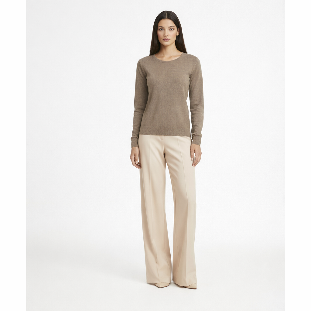 PERFECT CASHMERE COL ROND GRIS