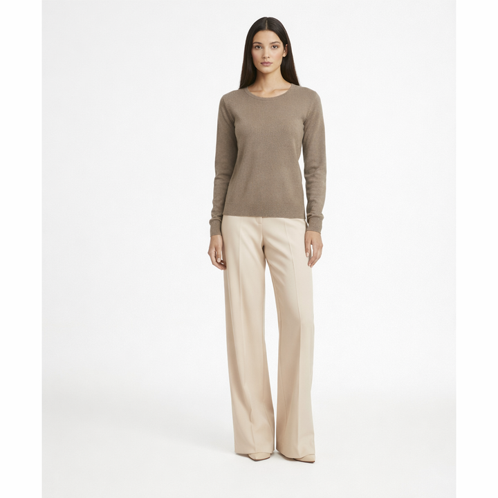 PERFECT CASHMERE COL ROND GRIS
