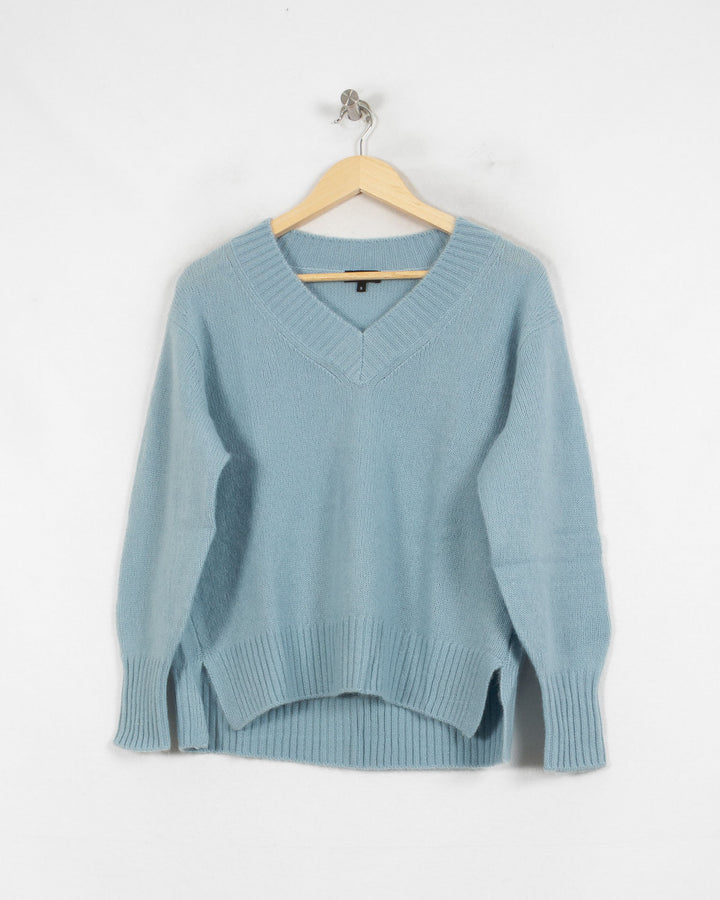 Pull Col V cachemire femme bleu - seconde main Revivr (vue 3)