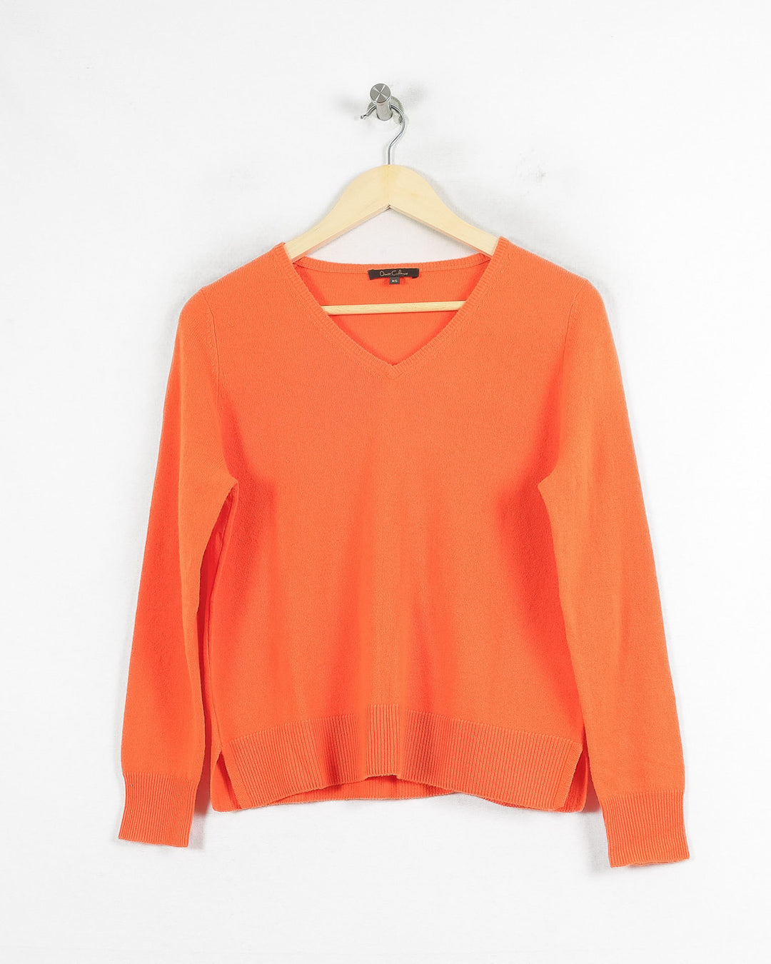 Pull Col V cachemire femme orange - seconde main Revivr (vue 3)