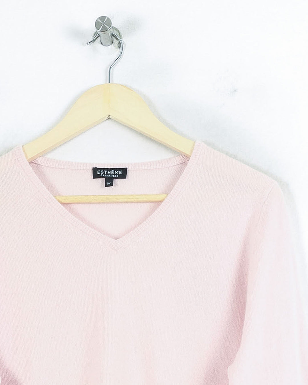 Pull Col V cachemire femme rose - seconde main Revivr (vue 2)