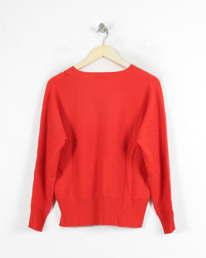 Pull Col V cachemire femme rouge - seconde main Revivr (vue 4)