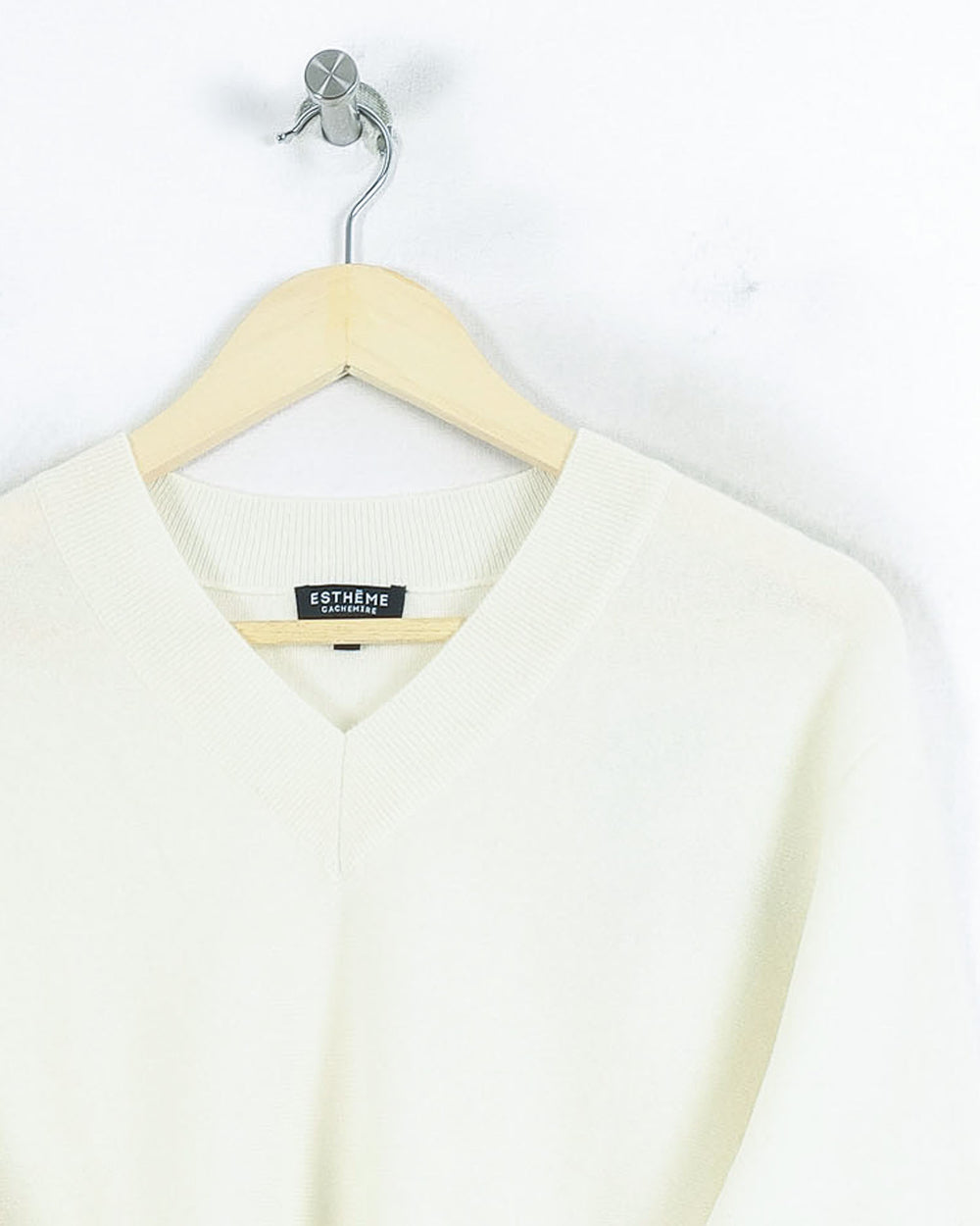 Pull Col V cachemire femme beige - seconde main Revivr (vue 2)