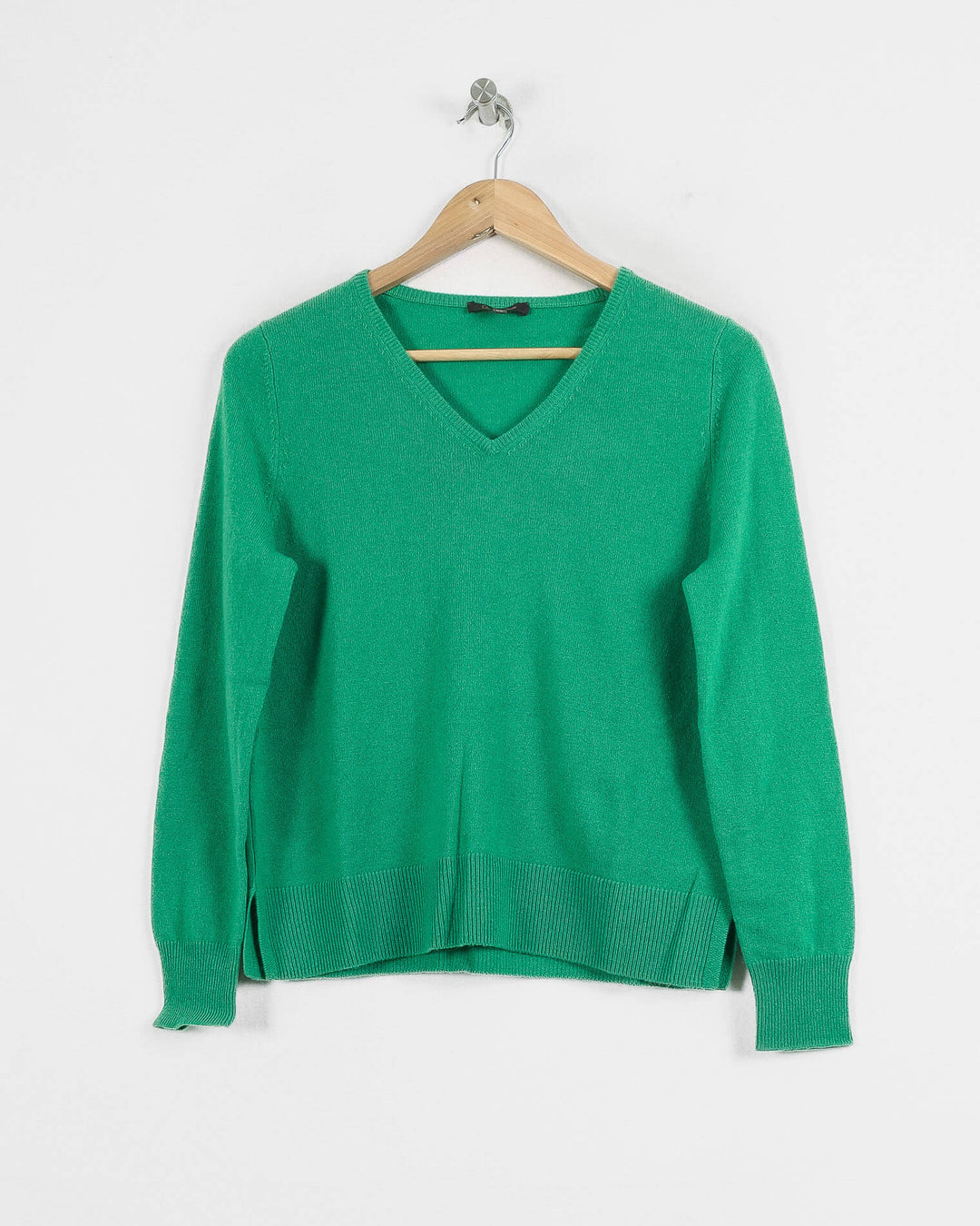 Doree Cachemire Col V Vert