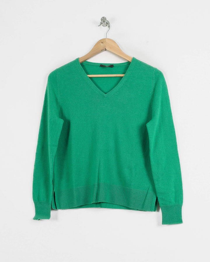 Doree Cachemire Col V Vert