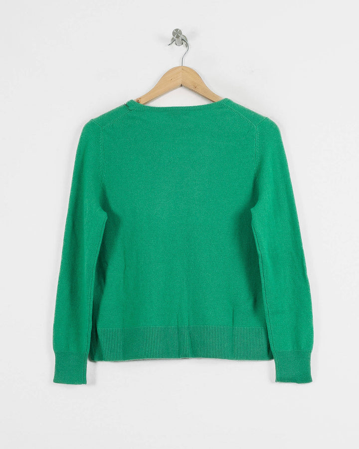 Doree Cachemire Col V Vert