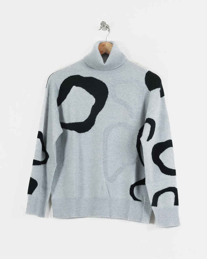 Doree Cachemire Col Roulé Gris