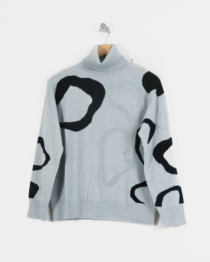 Doree Cachemire Col Roulé Gris