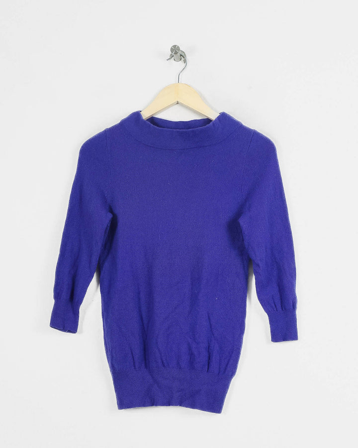 Cachemire Italien Col Rond Violet