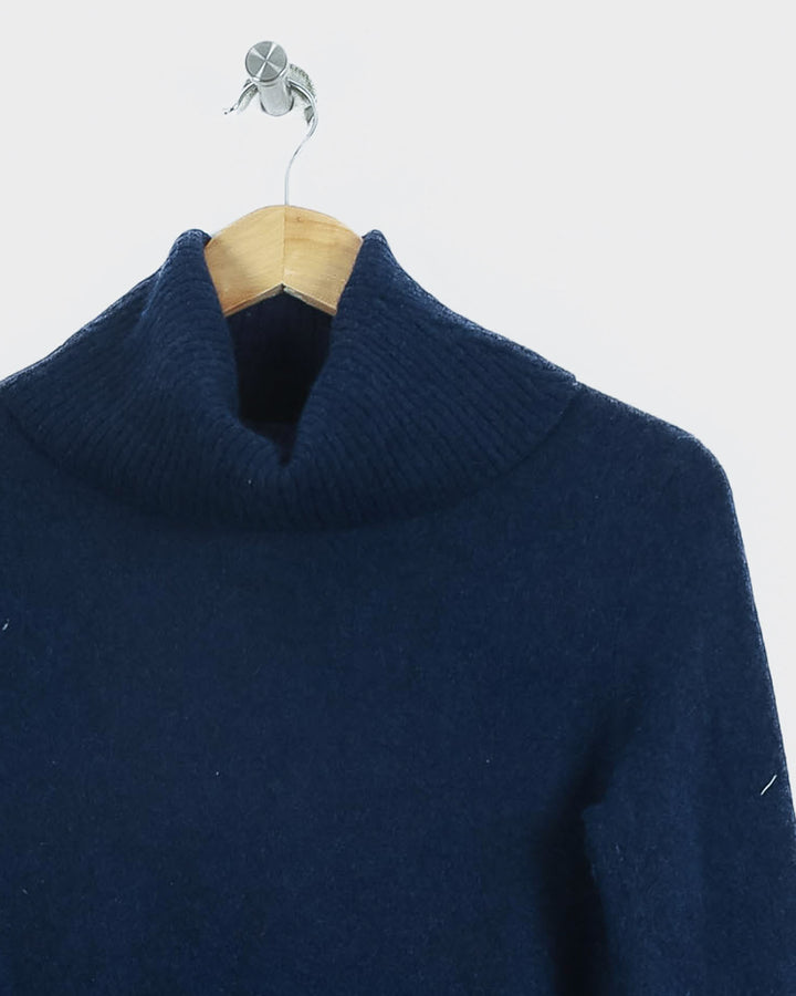 Ns..Cashmere Col Roulé Bleu