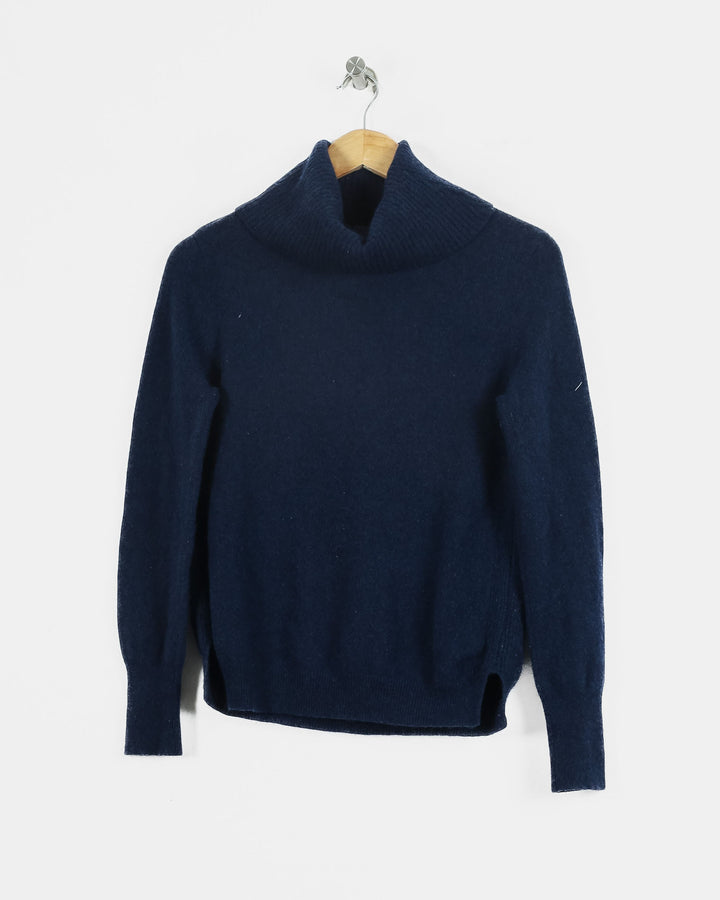 Ns..Cashmere Col Roulé Bleu